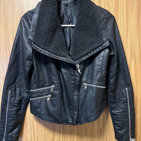 Baccini Jackets & Blazers - Black Faux Leather Jacket